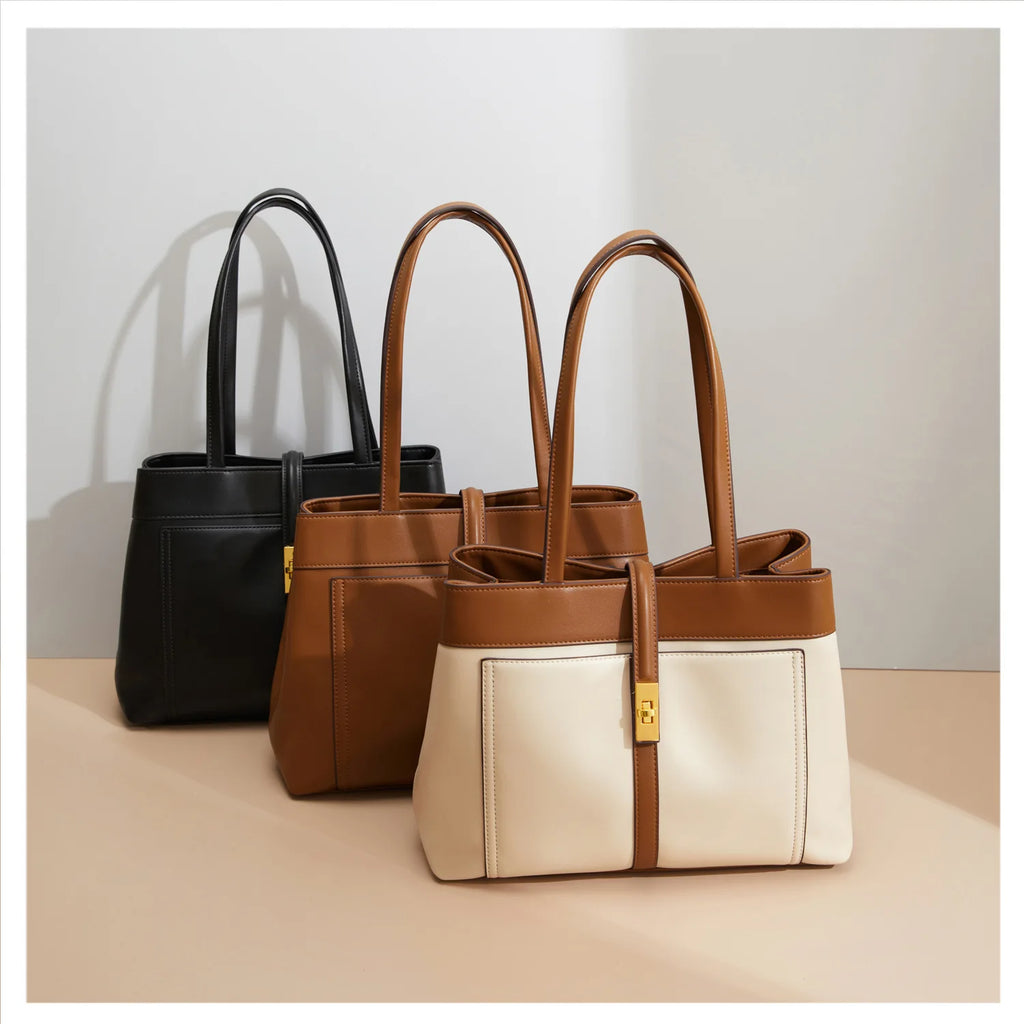 Fashionable ladies' handbags, large-capacity tote bags, high-end design single-shoulder bags, simple and casual bags