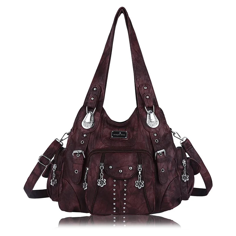 Angel kiss Bag Women Fashion Handbags Women Shoulder Bags PU Leather Handbag Female Satchel Shoulder Purse Bag bolsa feminina