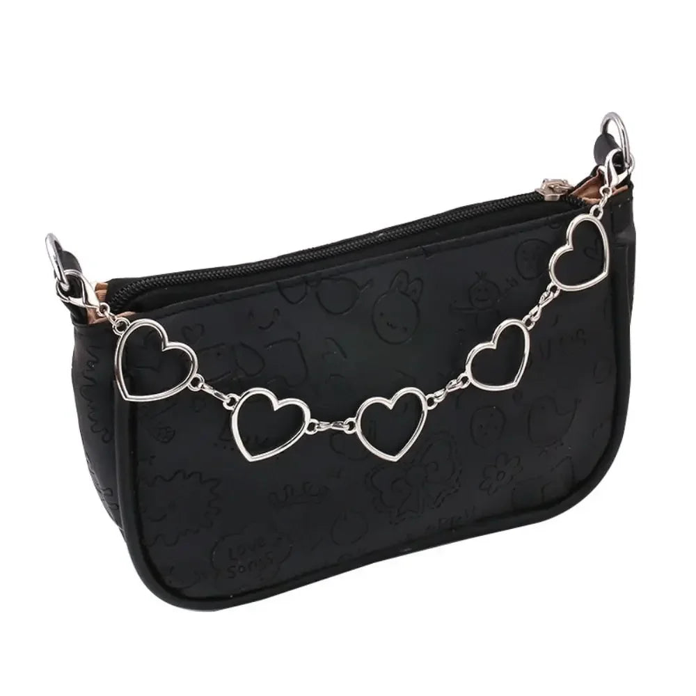 Butterfly Metal Bag Chain Heart Bag Straps Multi-layer Metal Chain Strap Bag Decorative Chain Replacement Bag Accessories