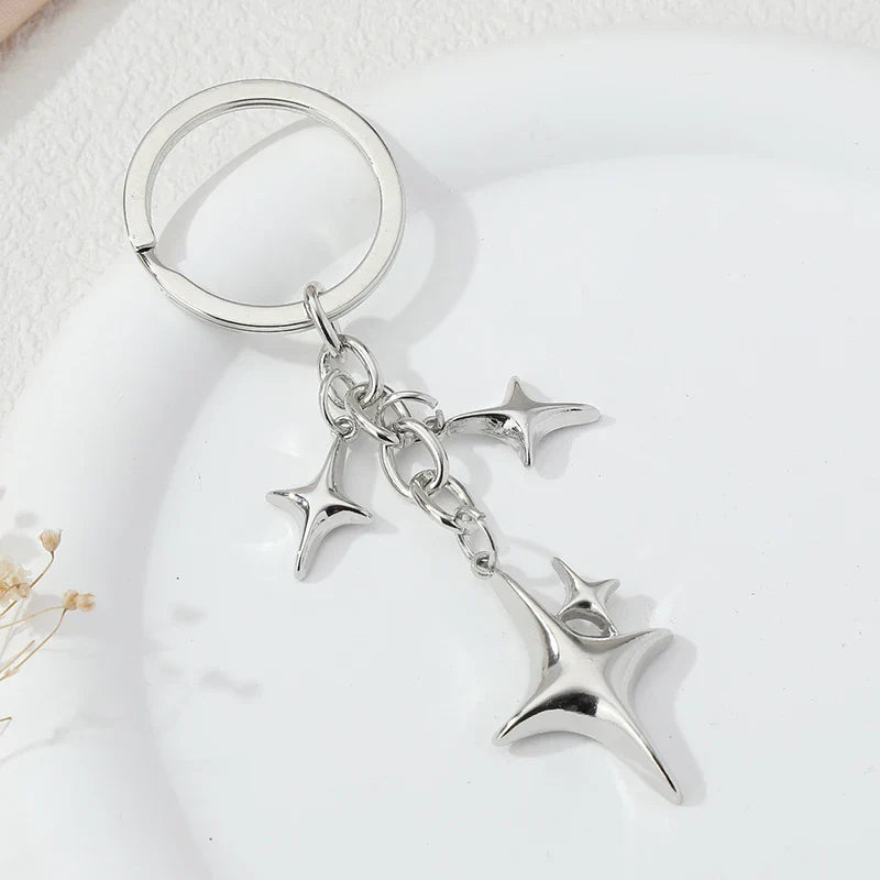 🎁 Y2K Keychains Star Moon Metal Key Rings For Women Men Friendship Gift Handbag Decoration Handmade Jewelry (100% off)