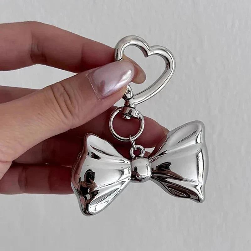 🎁 2025 Y2K Sweet Punk Big Bowknot Keychain for Women Girls Smooth Metal Heart Love Buckle Bow Pendant Bag Decoration Accessories (100% off)