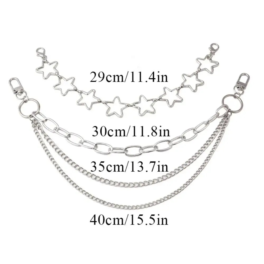 Butterfly Metal Bag Chain Heart Bag Straps Multi-layer Metal Chain Strap Bag Decorative Chain Replacement Bag Accessories
