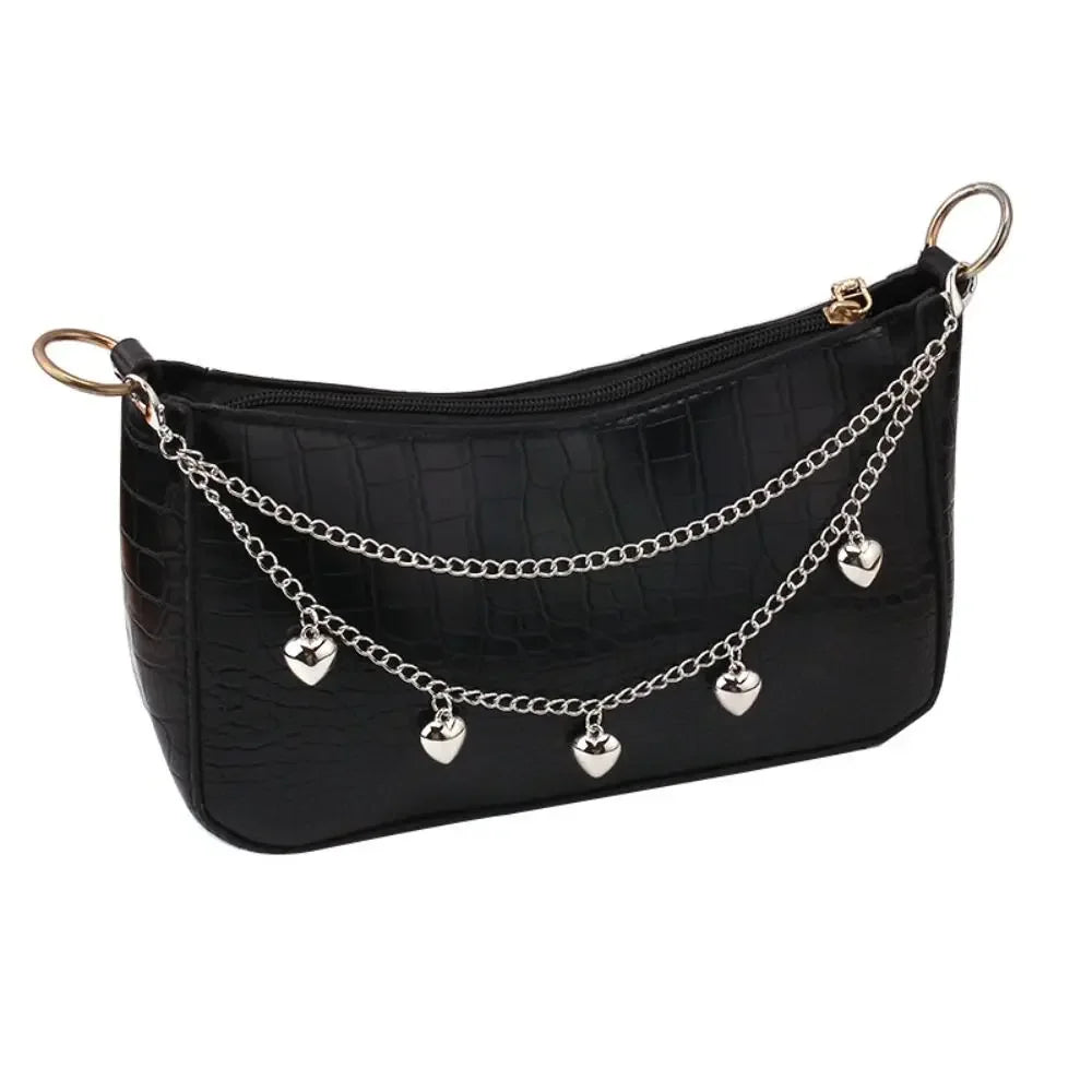 Butterfly Metal Bag Chain Heart Bag Straps Multi-layer Metal Chain Strap Bag Decorative Chain Replacement Bag Accessories