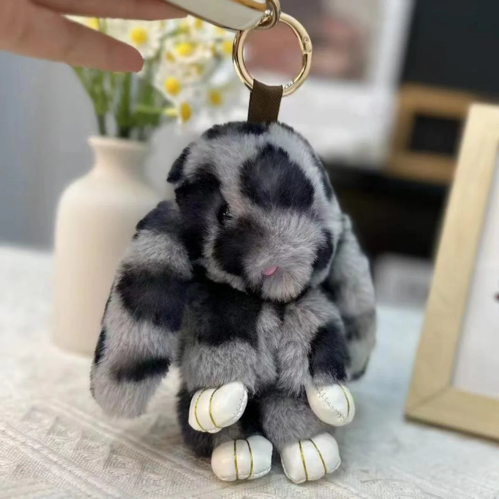 Fluffy Rabbit Pompon Bunny Keychain For Women Bag Car Key Chain Cute Rabbit Key Ring On Bag Car Trinket Pendant Gift